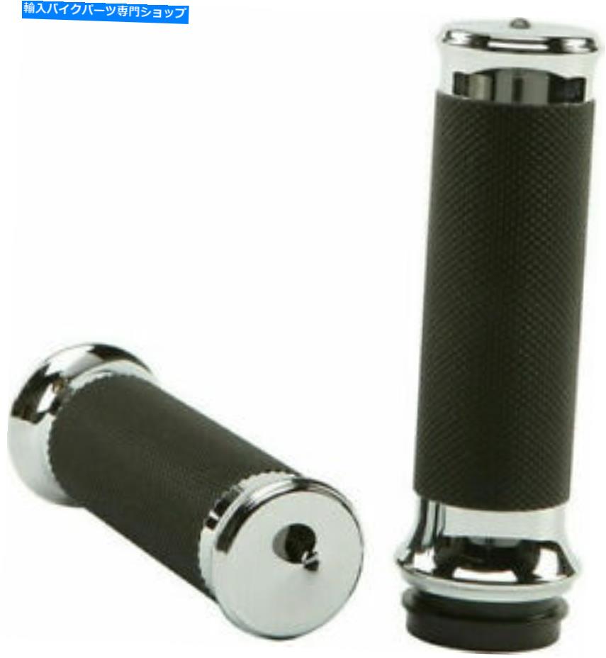 クロームパーツ ワイヤースロットルハーレー820-4044によるハードドライブクロムカスタムショックグリップ HardDrive Chrome Custom Shock Grips for Fly By Wire Throttle Harley 820-4044【並行輸入品】