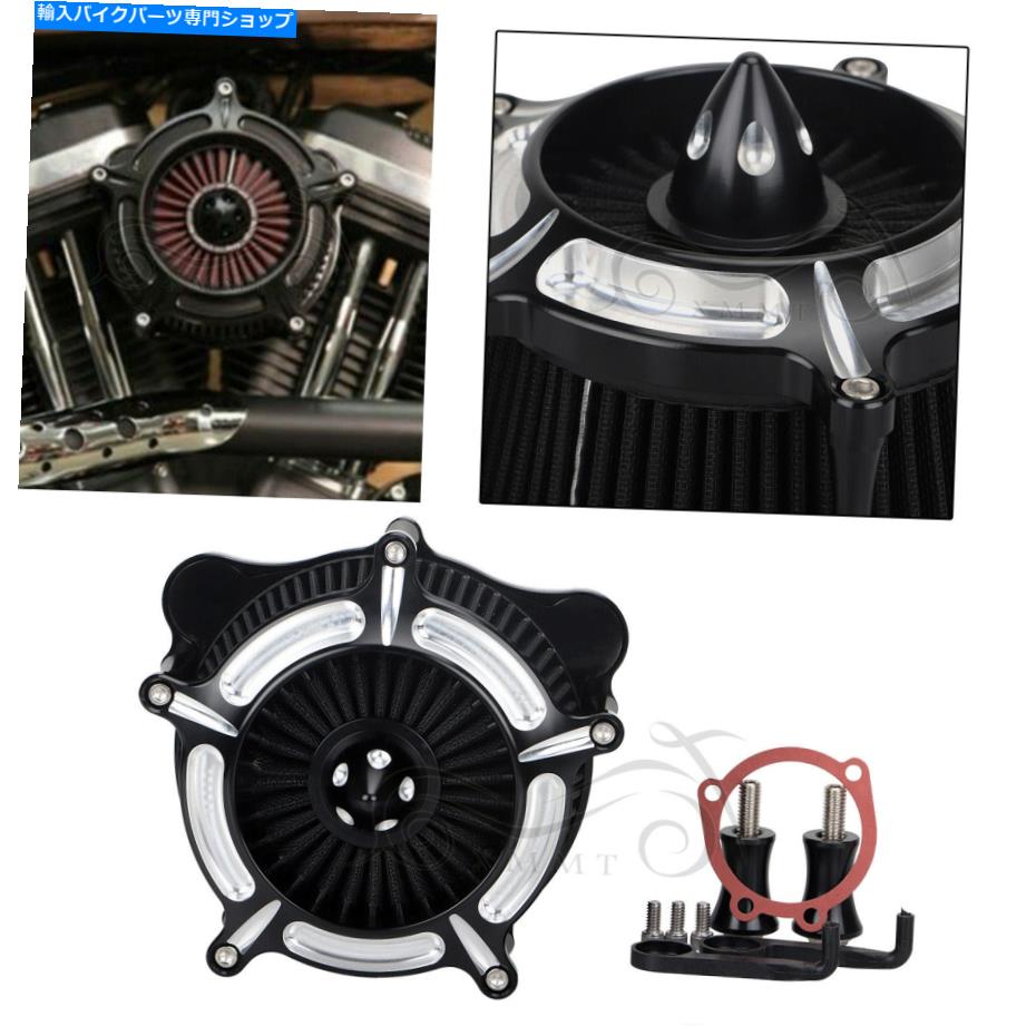 クロームパーツ Harley Electra triorのグライドキング用クロムタービンエアクリーナフィルターブラック Chrome Turbine Air Cleaner Filter Black For Harley Electra Tri Road Glide King【並行輸入品】