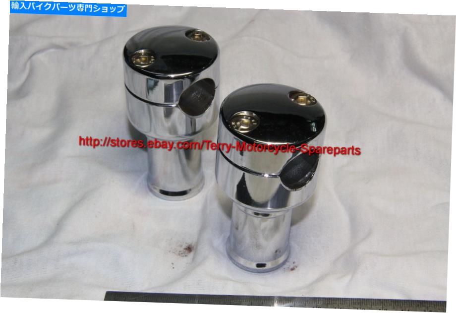 クロームパーツ オートバイハンドルバーライザー1インチアストレート3インチクロームドスチール対NEW Motorcycle Handle Bar Riser 1in dia Straight 3in up Chromed Steel Pair new【並行輸入品】