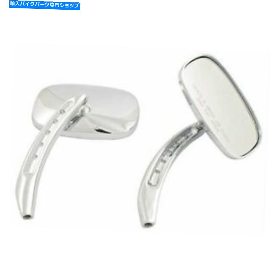 クロームパーツ 1ペアミラー長方形の点線クローム、ハーレーダビッドソン 1 Pair Mirror Rectangular Dotted Chrome, for Harley Davidson【並行輸入品】