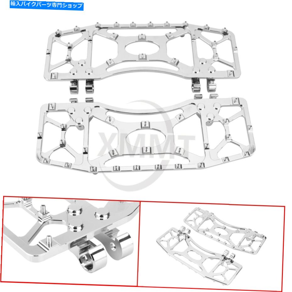 クロームパーツ Chrome CNCドライバーストレッチフロアボードのフロントボードのためのハーレーツーリングソフトダイナ Chrome CNC Driver Stretched Floorboard Footboard for Harley Touring Softail Dyna【並行輸入品】