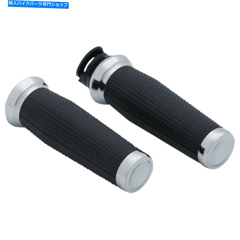 クロームパーツ '15 +スカウトのためのクレアキンクロムスラリースラリーグリップ| 5938 Kuryakyn Chrome Thresher Grips for '15+ Scout | 5938【並行輸入品】