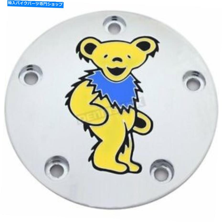 クロームパーツ カスタム彫刻クローム格子の格子フルデッドダンスベア＃3タイミングカバー - GD043-04FC Custom Engraving Chrome Grateful Dead Dancing Bear #3 Timing Cover - GD043-04FC【並行輸入品】