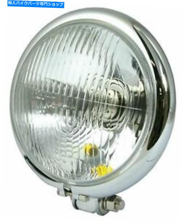クロームパーツ オートバイのヘッドライトベイツスタイル5 3/4クロムボトムマウントイギリススペック Motorcycle Headlight Bates Style 5 3/4 Chrome Bottom Mount UK Spec【並行輸入品】