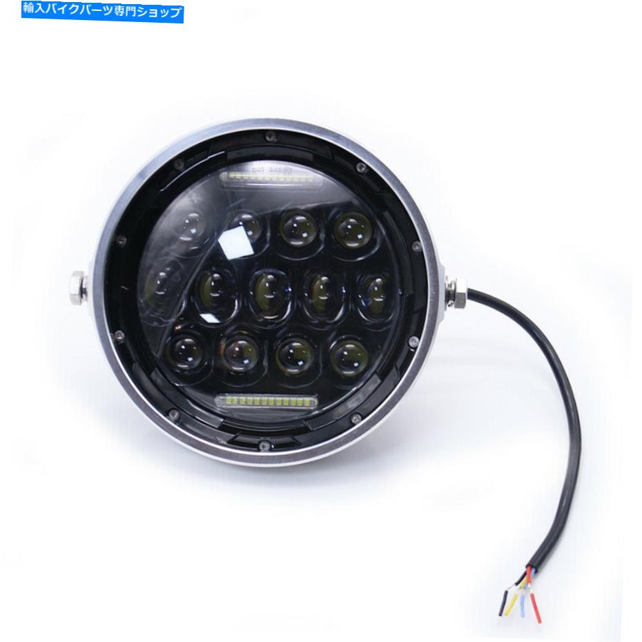 クロームパーツ ハーリーのためのオートバイ7インチ75WラウンドLED DRLプロジェクターヘッドライトヘッドランプ Motorcycle 7 inch 75W Round LED DRL Projector Headlight Headlamp For Harley【並行輸入品】
