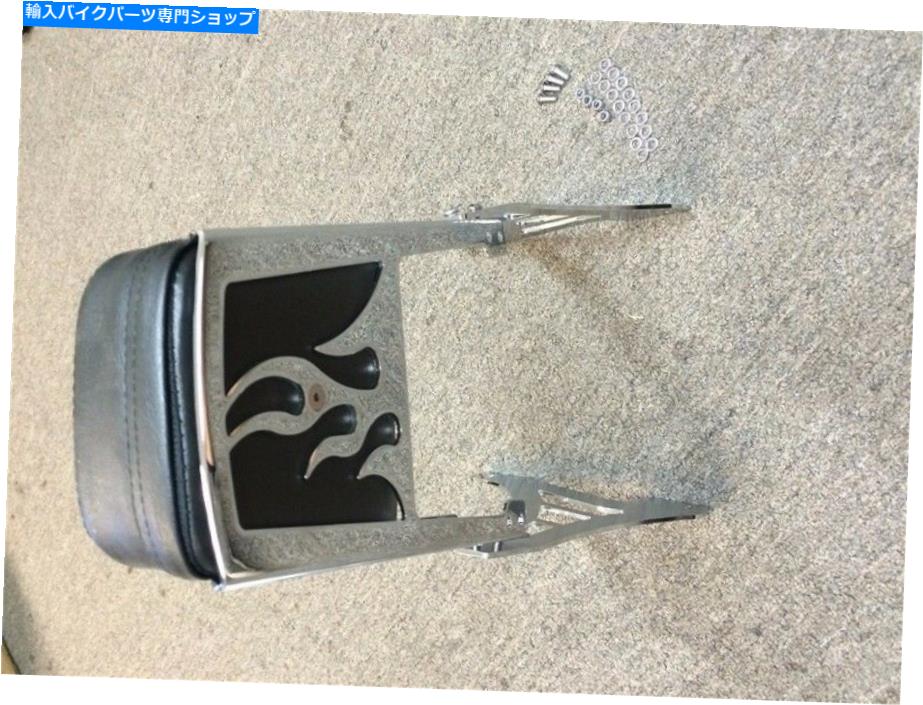 クロームパーツ ハーリースポーツスター1200 883 Chrome Flame Backrest Sissy Bar With Leather Pad For Harley Sportster 1200 883【並行輸入品】