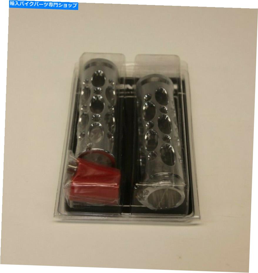 クロームパーツ Arlen NESSオーバルホールグリップCBL Chrome 07-141 Arlen Ness OVAL HOLE GRIPS CBL CHROME 07-141【並行輸入品】