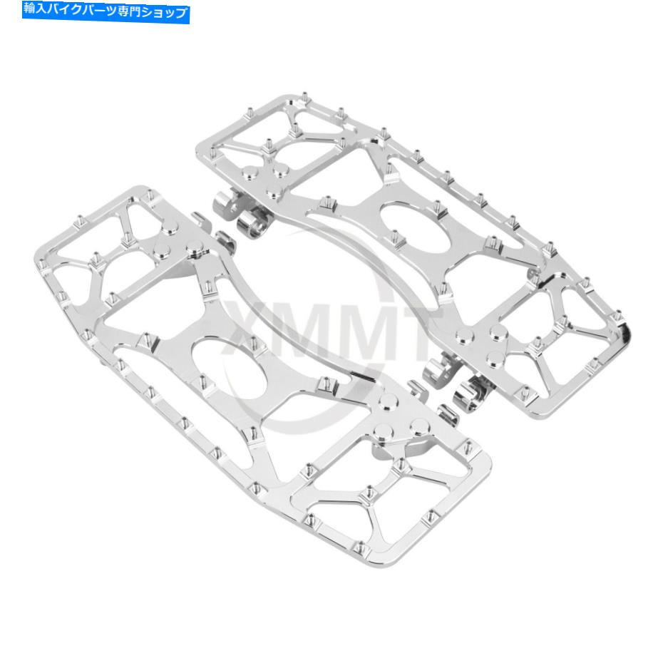 クロームパーツ Harley Flh Flst Fld部品のためのクロムCNCオートバイの運転手の伸びた床板 Chrome CNC Motorcycle Driver Stretched Floorboards for Harley FLH FLST FLD Parts【並行輸入品】