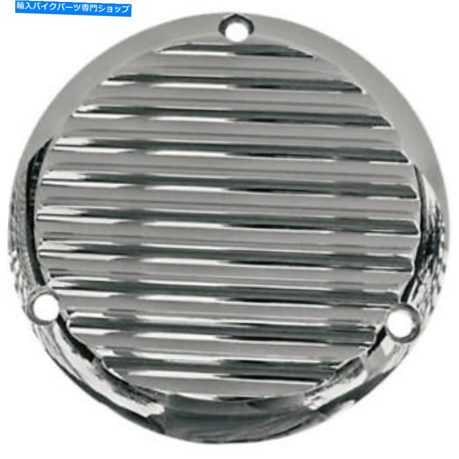 クロームパーツ ハーレービッグツイン70-98のためのジョーカーマシンクロームフィンされた3ホールダービーカバー Joker Machine Chrome Finned 3 Hole Derby Cover for Harley Big Twin 70-98【並行輸入品】