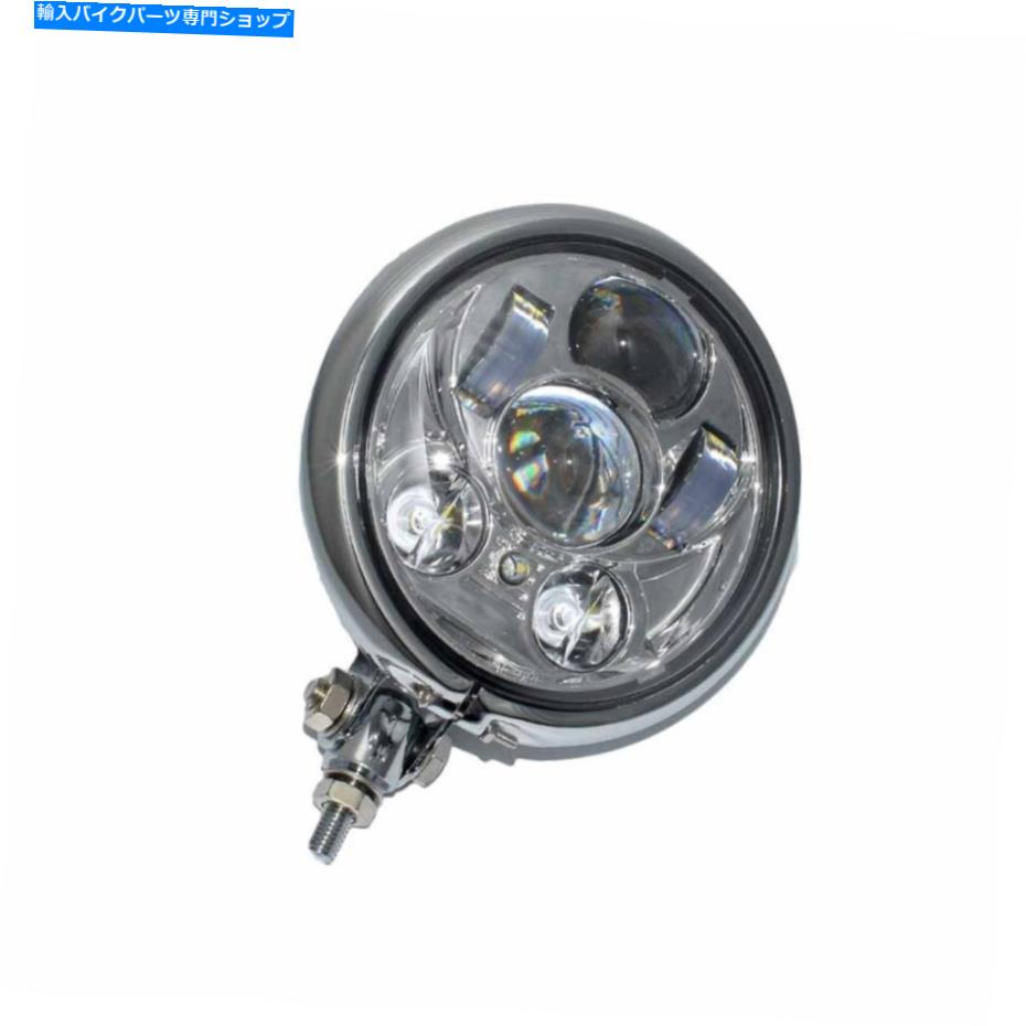 クロームパーツ ハーレーバイクのためのクロムアセンブリLEDヘッドライトHI / LOビームHID 10mmボルトランプ Chrome Assembly LED Headlight HI/LO Beam HID 10mm Bolt Lamp for Harley Motorbike【並行輸入品】