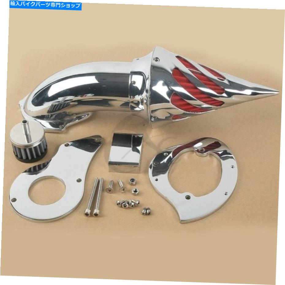 クロームパーツ Honda Shadow VLX600 99アップのためのクロムアルミニウムエアクリーナ摂取フィルターキットフィット Chrome Aluminum Air Cleaner Intake Filter Kit Fit For Honda Shadow VLX600 99-UP【並行輸入品】
