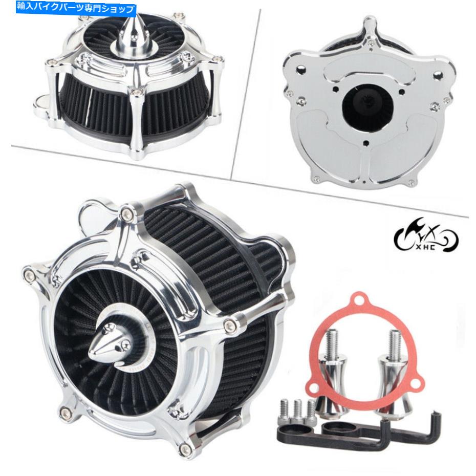 クロームパーツ ハーレーツーリング08-16のためのタービンクロームエアクリーナーフィルター摂取システム Turbine Chrome Air Cleaner Filter Intake System For Harley Touring 08-16 Softail【並行輸入品】