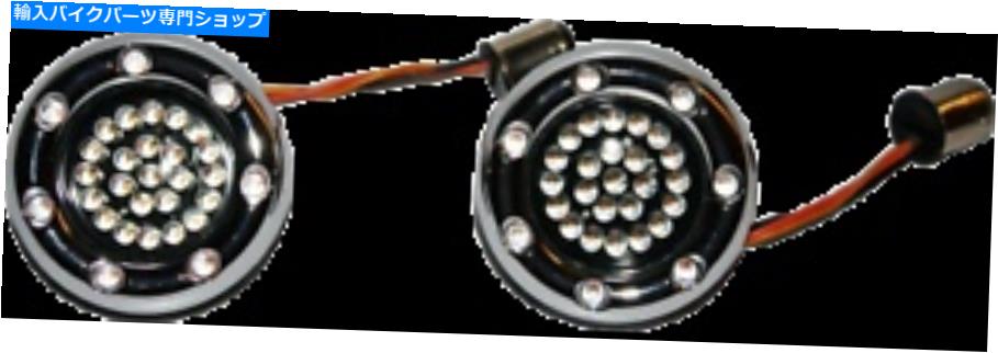 クロームパーツ カスタムダイナミクスクロームアンバーLEDスモークレンズ1157弾丸のハーリーの信号 Custom Dynamics Chrome Amber LED Smoke Lens 1157 Bullet Turn Signals for Harley【並行輸入品】