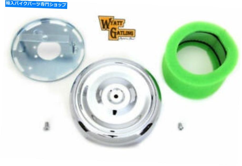 クロームパーツ Wyatt Gatling 8丸型空気クリーナーChrome for Harley Davidson by V-Twin Wyatt Gatling 8 Round Air Cleaner Chrome for Harley Davidson by V-Twin【並行輸入品】