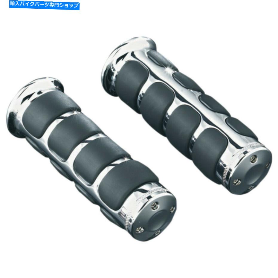 クロームパーツ ゴールドウィングのためのクライャキンクロームアイソグリップ| 6180 Kuryakyn Chrome ISO-Grips for Gold Wing | 6180【並行輸入品】