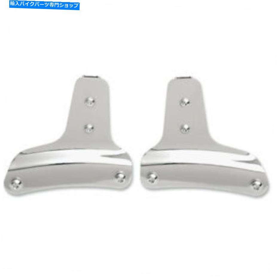 クロームパーツ Drag Specialties 2009-13ハーリーツーリングクロームスクエアSissy Barサイドプレート Drag Specialties 2009-13 Harley Touring Chrome Square Sissy Bar Side Plates【並行輸入品】