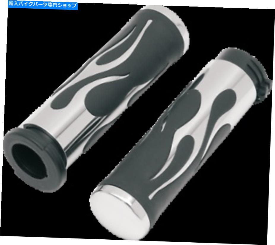 クロームパーツ ドラッグ0630-0613フレームグリップクロム DRAG 0630-0613 Flamed Grips Chrome【並行輸入品】