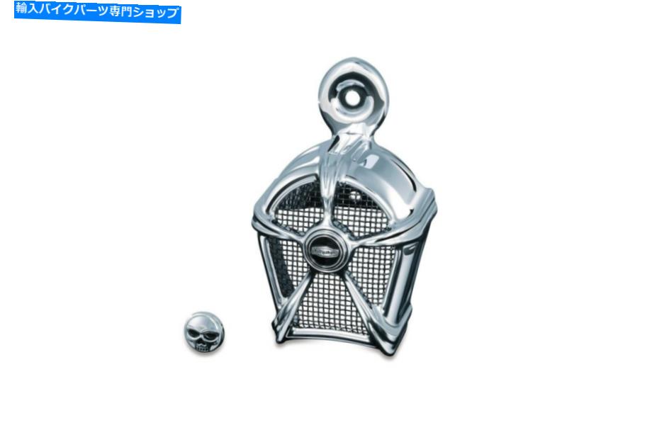 クロームパーツ クレアキン7296マッハ2ホーンカバークロームW /ブラックメッシュハーレー95-18 Kuryakyn 7296 Mach 2 Horn Cover Chrome w/ Black Mesh Harley 95-18【並行輸入品】