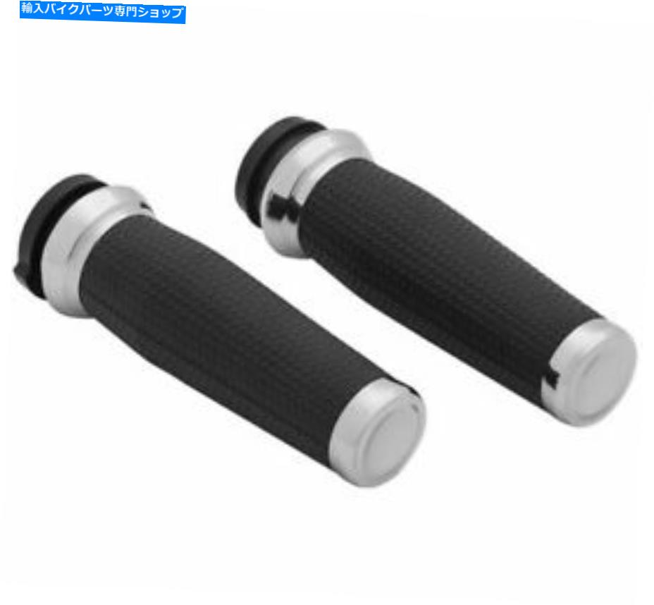 クロームパーツ V-Twin Chromeスロットルバイワイヤー5942用のクライャキンスラッラーグリップ Kuryakyn Thresher Grips For V-Twin Chrome Throttle-By-Wire 5942【並行輸入品】