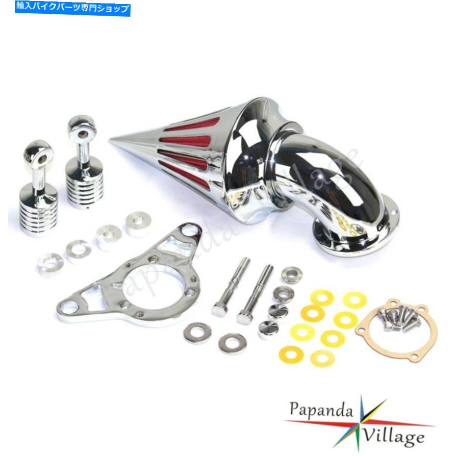 クロームパーツ ハーレーツーリングソフトソフトローライダーのためのクロムスパイクコーンエアクリーナリー摂取フィルター Chrome Spike Cone Air Cleaner Intake Filter For Harley Touring Softail Low Rider【並行輸入品】