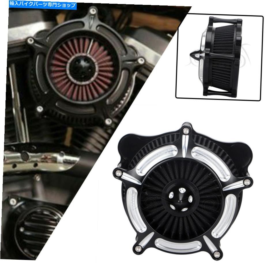 クロームパーツ クロームエッジブラックスパイクエアクリーナーフィルターブラックTouring Glide 08-16 Chrome Edge Black Spike Air Cleaner Filter Black For Harley Touring Glide 08-16【並行輸入品】