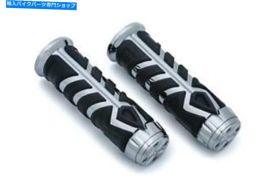 クロームパーツ クライアキン5636スピアグリップ - クロム/ブラック Kuryakyn 5636 Spear Grips - Chrome/Black【並行輸入品】