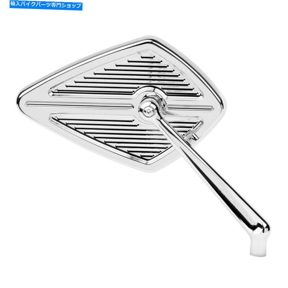 クロームパーツ Arlen Ness 13-127鍛造左側ダイヤモンドクロームミラー Arlen Ness 13-127 Forged Left Side Diamond Chrome Mirror【並行輸入品】