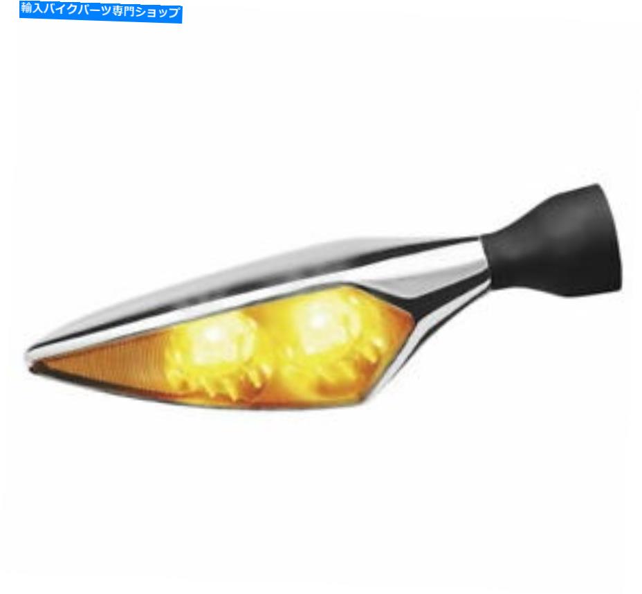クロームパーツ Kuryakyn Chromeフロント左/後部右マイクロ菱形ターン信号 - 2548 Kuryakyn Chrome Front Left/Rear Right Micro Rhombus Turn Signal - 2548【並行輸入品】