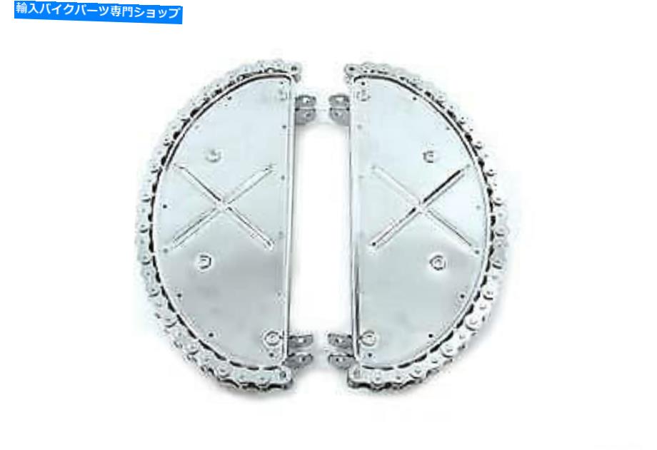 クロームパーツ ハーフムーンカスタムチェーンデザインのフットボードクロムベースセットハーレーナックルヘッド Half Moon Custom Chain Design Footboard Chrome Base Set for Harley Knucklehead【並行輸入品】
