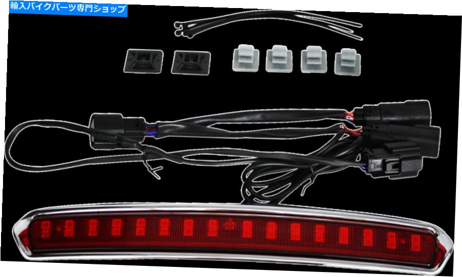 クロームパーツ 14-21 FlhtのためのカスタムダイナミクスクロームハイマウントツアーPAK LEDライトW /赤レンズ Custom Dynamics Chrome High Mount Tour Pak LED Light w/ Red Lens for 14-21 FLHT【並行輸入品】