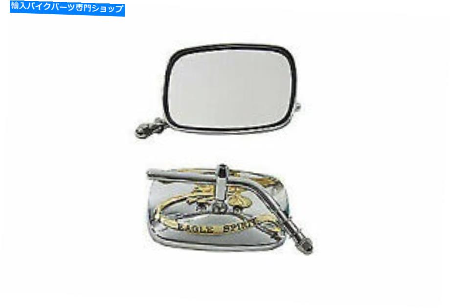 クロームパーツ v-twinによるハーレーダビッドソンのためのストックステムクロムのイーグルスピリットミラーセット Eagle Spirit Mirror Set with Stock Stems Chrome for Harley Davidson by V-Twin【並行輸入品】
