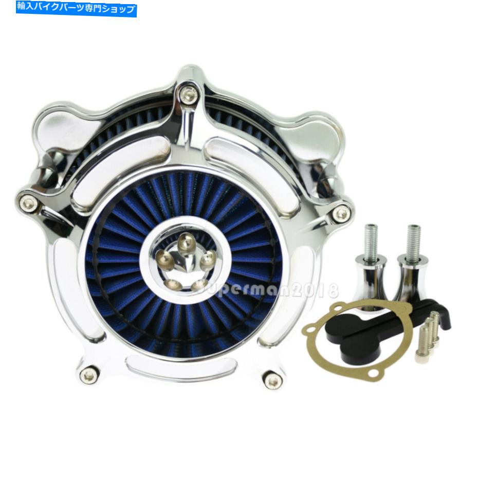 クロームパーツ Harley Suftail Dyna 00-2015のためのクロームエアクリーナースパイクインテークブルーフィルターフィット Chrome Air Cleaner Spike Intake Blue Filter Fit For Harley Softail Dyna 00-2015【並行輸入品】｜Us Custom Parts Shop USDM 36,864円