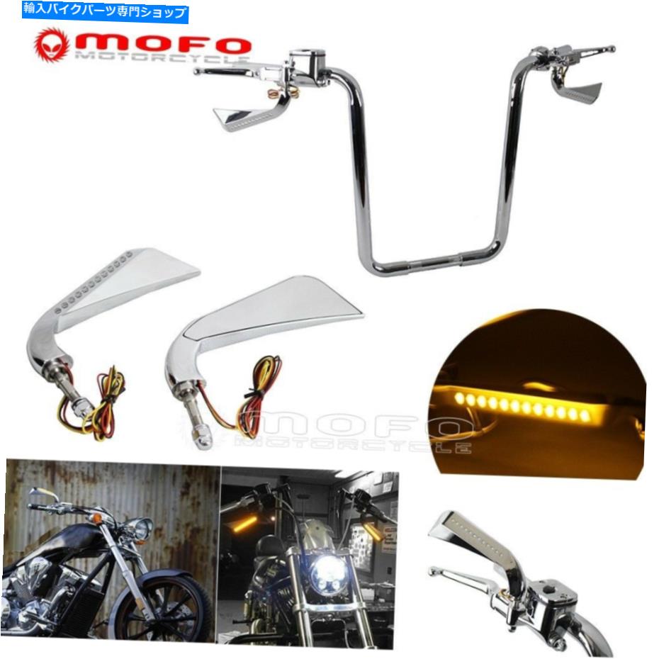 クロームパーツ ハリーダイナのための2倍のCNCアルミアックスミラークロムW / LEDターン信号ランニングライト 2x CNC Aluminum Axe Mirror Chrome w/LED Turn Signal Running Light For Harly Dyna【並行輸入品】|Us Custom Parts Shop USDM
