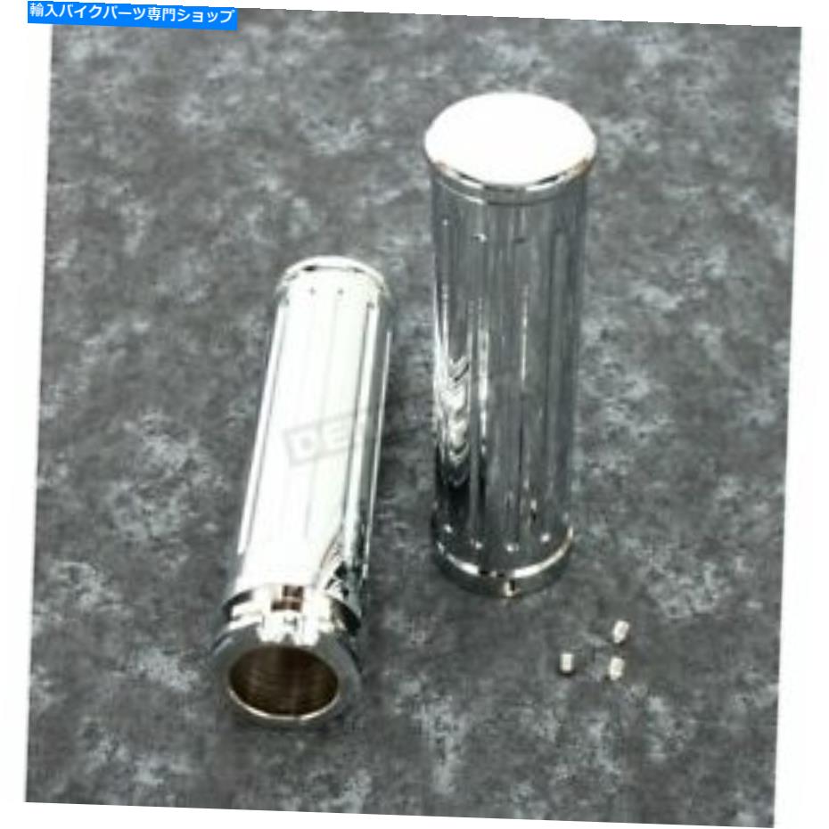 クロームパーツ プロ1溝付きスタイルクロームビレットグリップ - 500560 Pro-One Grooved Style Chrome Billet Grips - 500560【並行輸入品】|Us Custom Parts Shop USDM