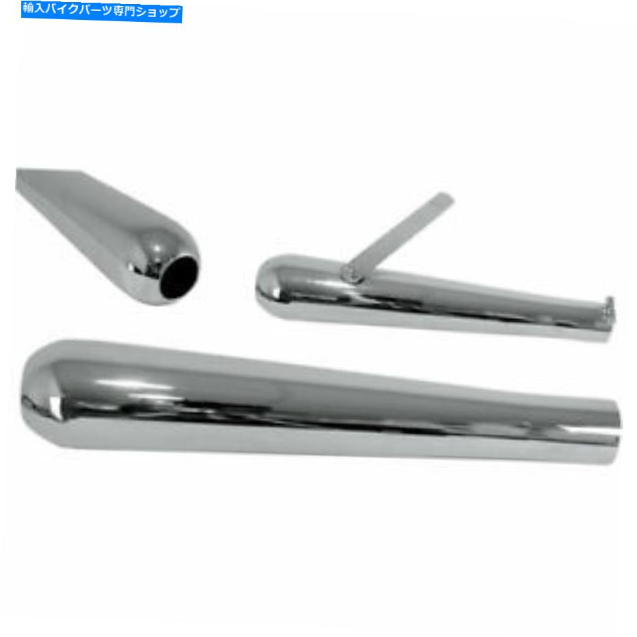クロームパーツ EMGO CHROME 60のスタイルラウンドメガホンマフラーフィット1.75インチオートバイマフラー Emgo Chrome 60's Style Round Megaphone Muffler Fit 1.75\