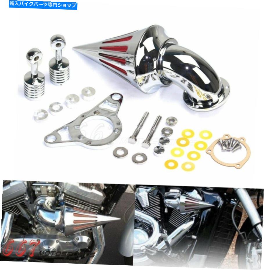クロームパーツ オートバイスパイクエアクリーナー摂取フィルターフィットハーレーツーリングロードキングソフト Motorcycle Spike Air Cleaner Intake Filter Fit Harley Touring Road King Softail【並行輸入品】