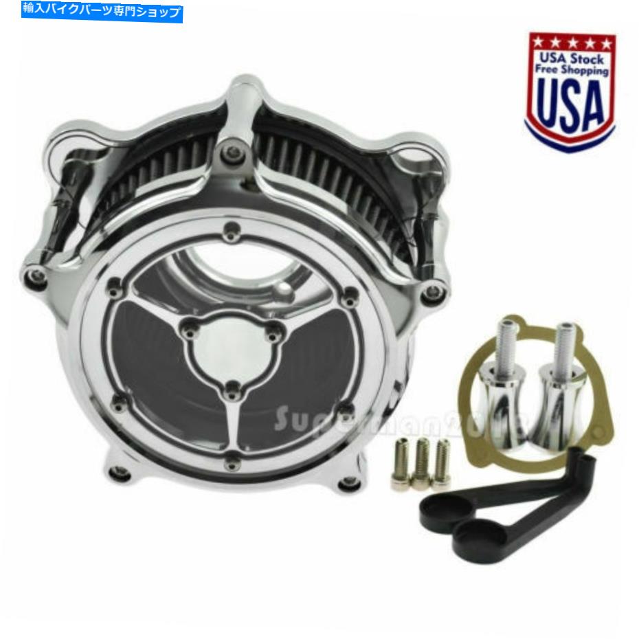 クロームパーツ ハーレーツーリンググライド2008-2016のためのクリアクロームエアクリーナー摂取フィルターフィット Clear Chrome Air Cleaner Intake Filter Fit For Harley Touring Glide 2008-2016【並行輸入品】