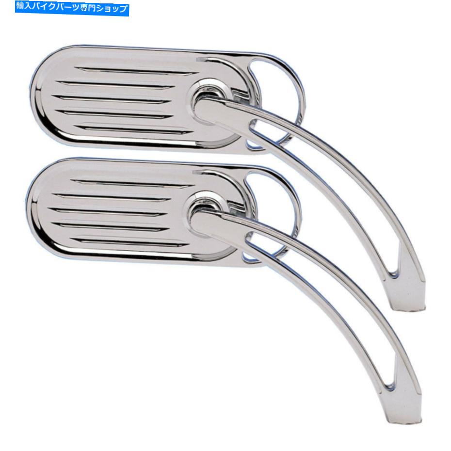 クロームパーツ Arlen Ness Chrome Grooved SlingShotフロントハンドルバーミラーセットハーレーダビッドソン Arlen Ness Chrome Grooved Slingshot Front Handlebar Mirror Set Harley Davidson【並行輸入品】|Us Custom Parts Shop USDM