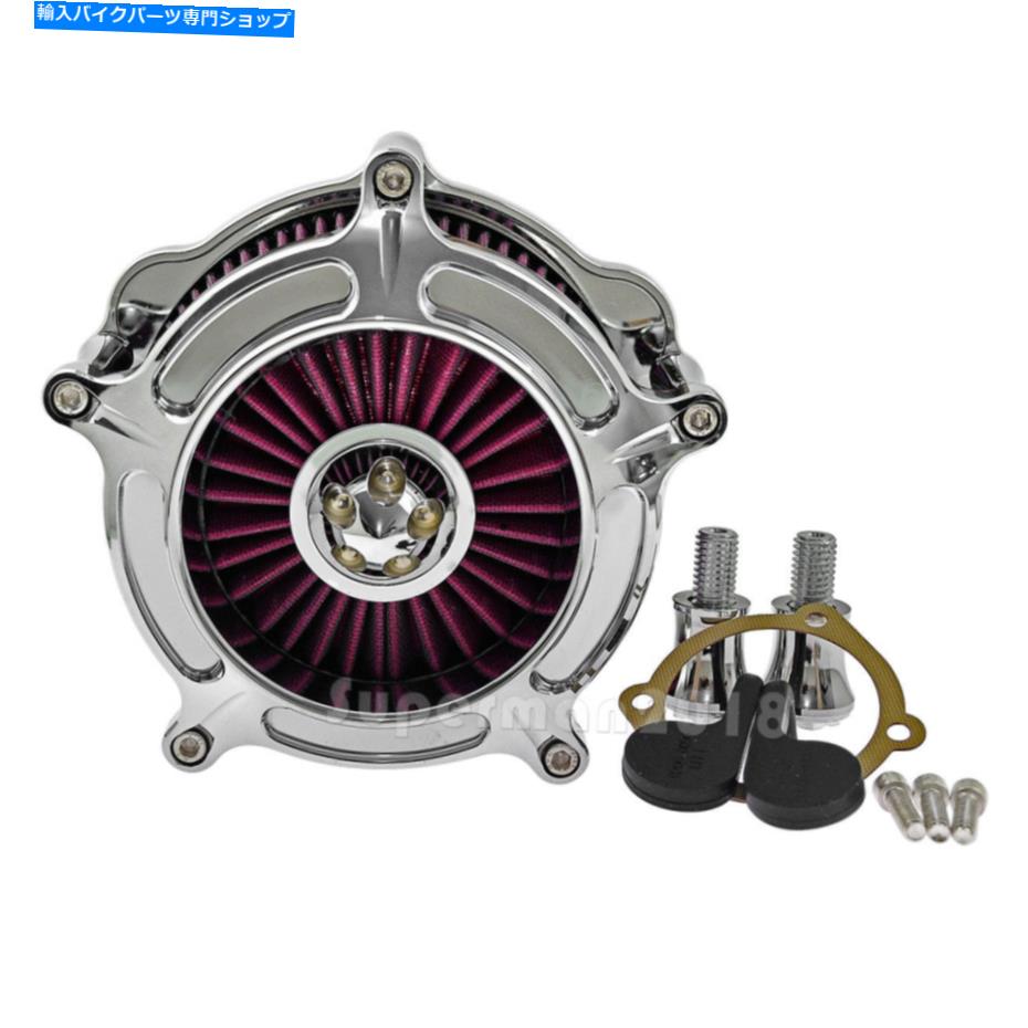 クロームパーツ Harley Sportster 2004-19のためのすべてのChromeエアクリーナースパイク摂取赤フィルターフィット All Chrome Air Cleaner Spike Intake Red Filter Fit For Harley Sportster 2004-19【並行輸入品】