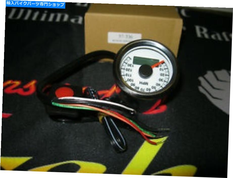 クロームパーツ HD 1995-2006のためのUltima 48mmホワイトフェイス電子スピードメーター Ultima 48mm White Face Electronic Speedometer for HD 1995-2006【並行輸入品】｜Us Custom Parts Shop USDM