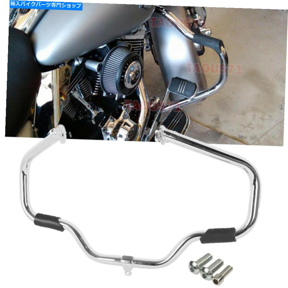 クロームパーツ 09アップハーレーツーリングロードキングニューマスシャイエンジンガードクラッシュバー For 09-UP Harley Touring Road King New Mustache Highway Engine Guard Crash Bar【並行輸入品】