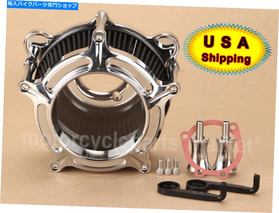 クロームパーツ Harley Dyna Road King Fatboy Flstf Flstfのためのクロムクリアエアクリーナー摂取フィルター Chrome Clear Air Cleaner Intake Filter For Harley Dyna Road King Fatboy FLSTF US【並行輸入品】