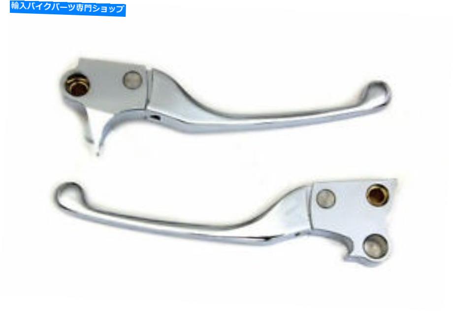クロームパーツ V-Twinによってハーレーダビッドソンのためのクロム調節可能なハンドレバーセット Chrome Adjustable Hand Lever Set for Harley Davidson by V-Twin【並行輸入品】