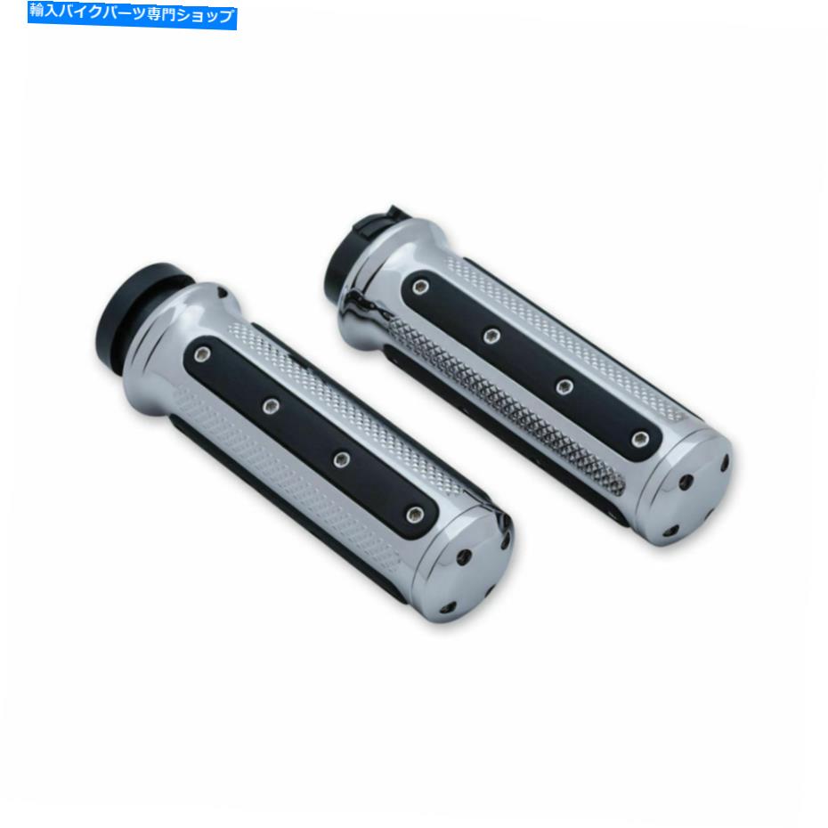 クロームパーツ クレアキンクローム重工業グリップセットペアスロットルバイケーブルハーレー1982-2017 Kuryakyn Chrome Heavy Industry Grips Set Pair Throttle By Cable Harley 1982-2017【並行輸入品】｜Us Custom Parts Shop USDM