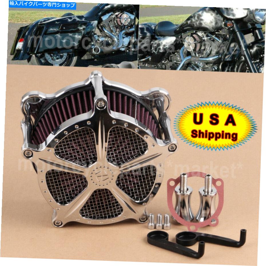 クロームパーツ Harley Touring Flhx Flht 1993-2007 Chrome Air Cleaner Venturiフィルタシステム For Harley Touring FLHX FLHT 1993-2007 Chrome Air Cleaner Venturi Filter System【並行輸入品】