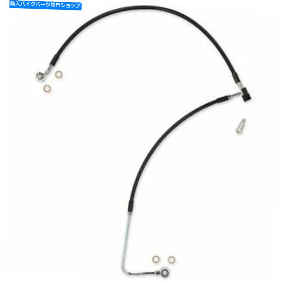 クロームパーツ Magnum Lower Brake Line - ブラック/クローム継手 - ソフトSBC1101-00 MAGNUM LOWER BRAKE LINE - BLACK/CHROME FITTINGS - SOFTAIL SBC1101-00【並行輸入品】|Us Custom Parts Shop USDM