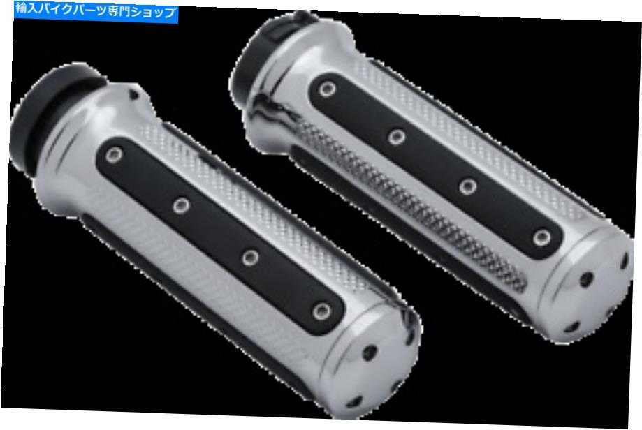 クロームパーツ クレアキンクローム重工業グリップ1982-2018ハーレーデュアルケーブルスロットル6120 KURYAKYN CHROME HEAVY INDUSTRY GRIPS 1982-2018 HARLEY DUAL CABLE THROTTLE 6120【並行輸入品】