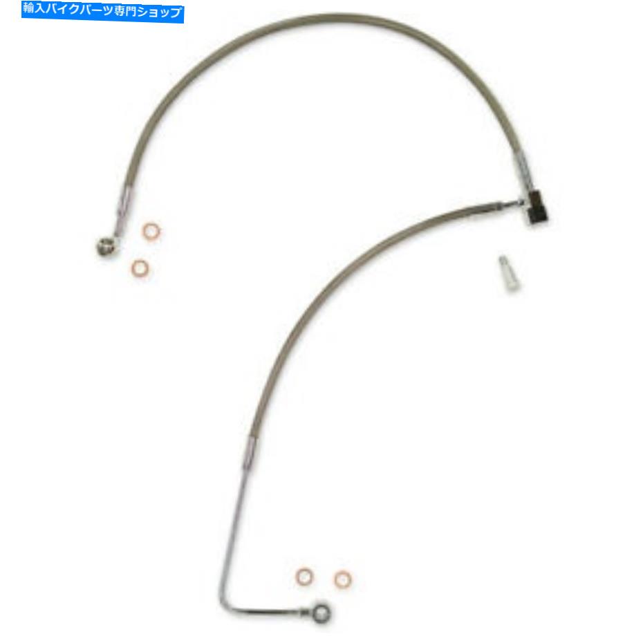 クロームパーツ マグナムXRローリーブレーキライン - ステンレス/クロム継手 - ソフトSSC1101-00 Magnum XR Lower Brake Line - Stainless/Chrome Fittings - Softail | SSC1101-00【並行輸入品】