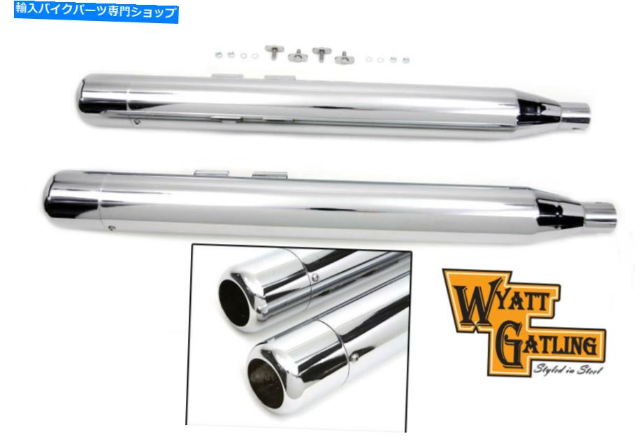クロームパーツ Wyatt Gatling Muffler Chrome Hollow Point End Tips、ハーレーダビッドのためのチップ... Wyatt Gatling Muffler Set With Chrome Hollow Point End Tips,for Harley Davids...【並行輸入品】