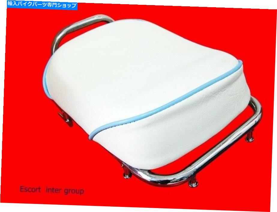 クロームパーツ ホンダC70 C90クロムメッキ後部ラック+小型ホワイトシートブランド新【ES616】 HONDA C70 C90 Chrome Plated Rear Rack + Small Size White Seat Brand New [ES616]【並行輸入品】